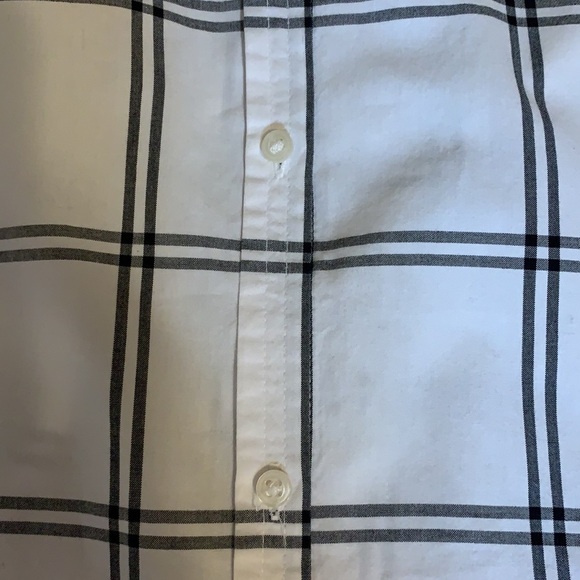 Gap High/Low Button Down Window Pane BoyFriend Shirt, - Picture 5 of 5